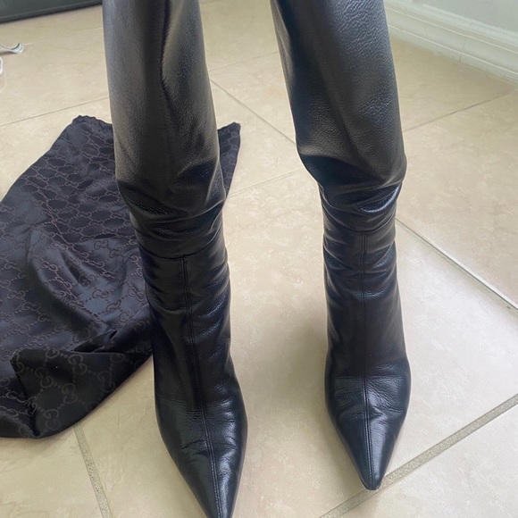 Black Knee High Gucci Boots Authentic - Picture 8 of 9